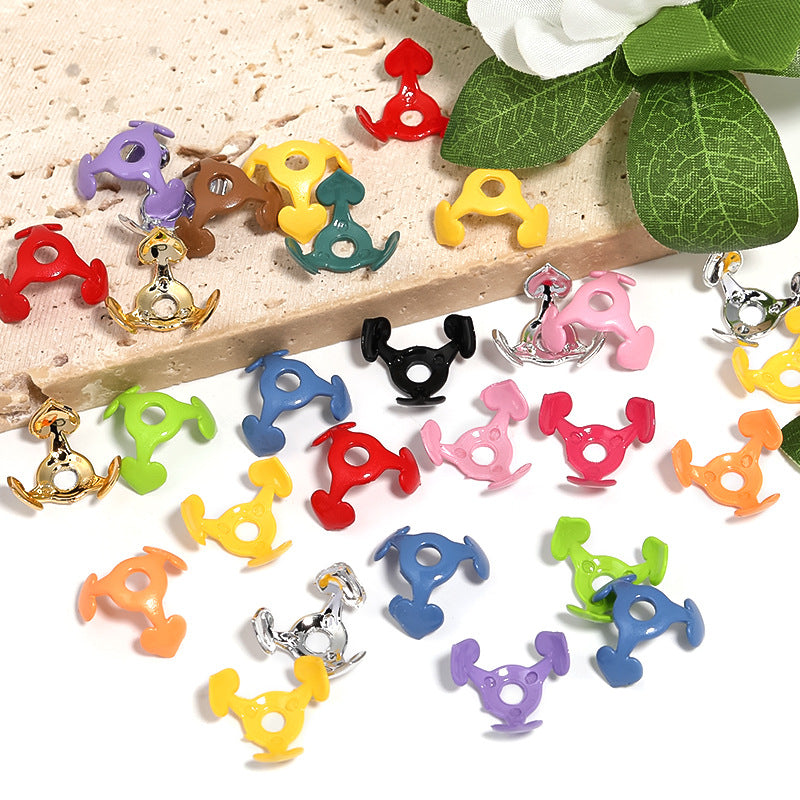 Wholesale 200pcs Diy Colorful Love Five-pointed Star Middle Hole Acrylic Flower Holder Spacer Beads