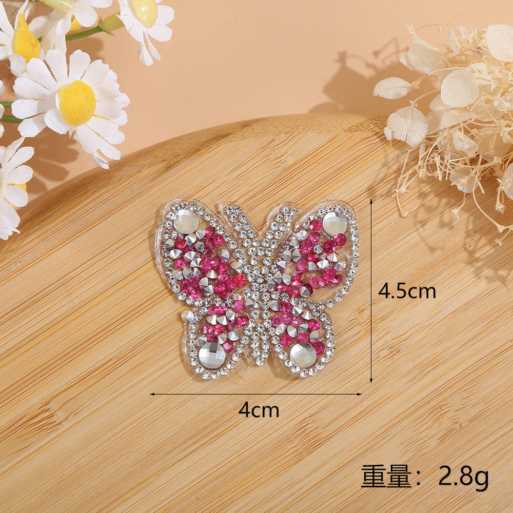 Wholesale Butterfly pattern colorful rhinestone embroidery DIY Patches