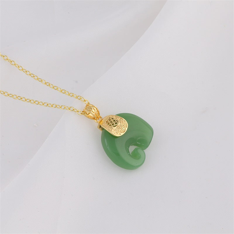Wholesale Emerald safety buckle water droplet necklace