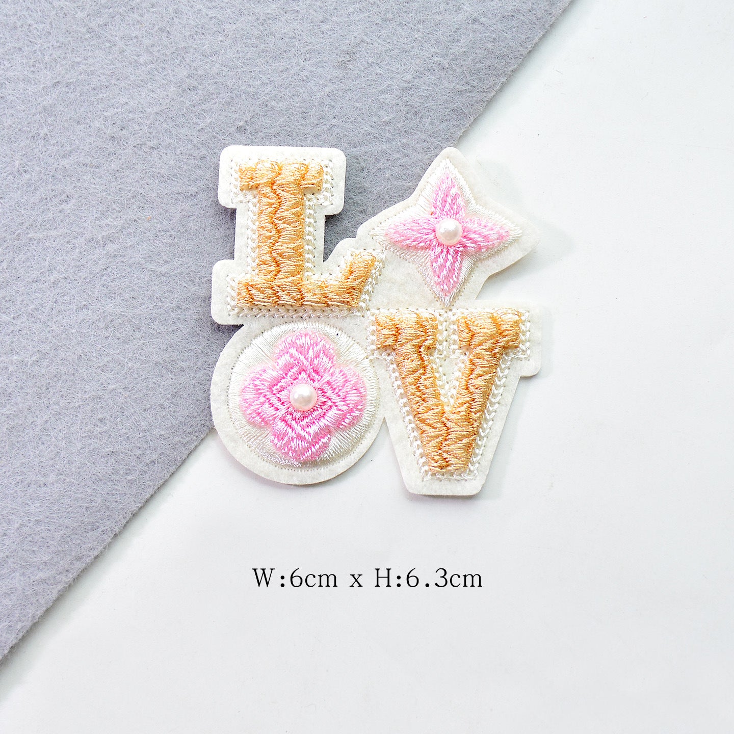 Wholesale Love Letter Bow Embroidered Felt Patch With Pink Sequin Trendy Decorative Accent For Clothing Repair Gift Or Boutique Resale