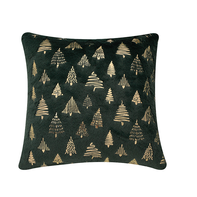 Wholesale Christmas tree gold-stamped double-sided pillowcase