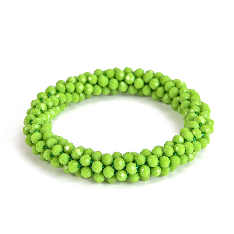 Wholesale Sequin Crystal Color Elastic Rubber Band Bracelet Dual Use