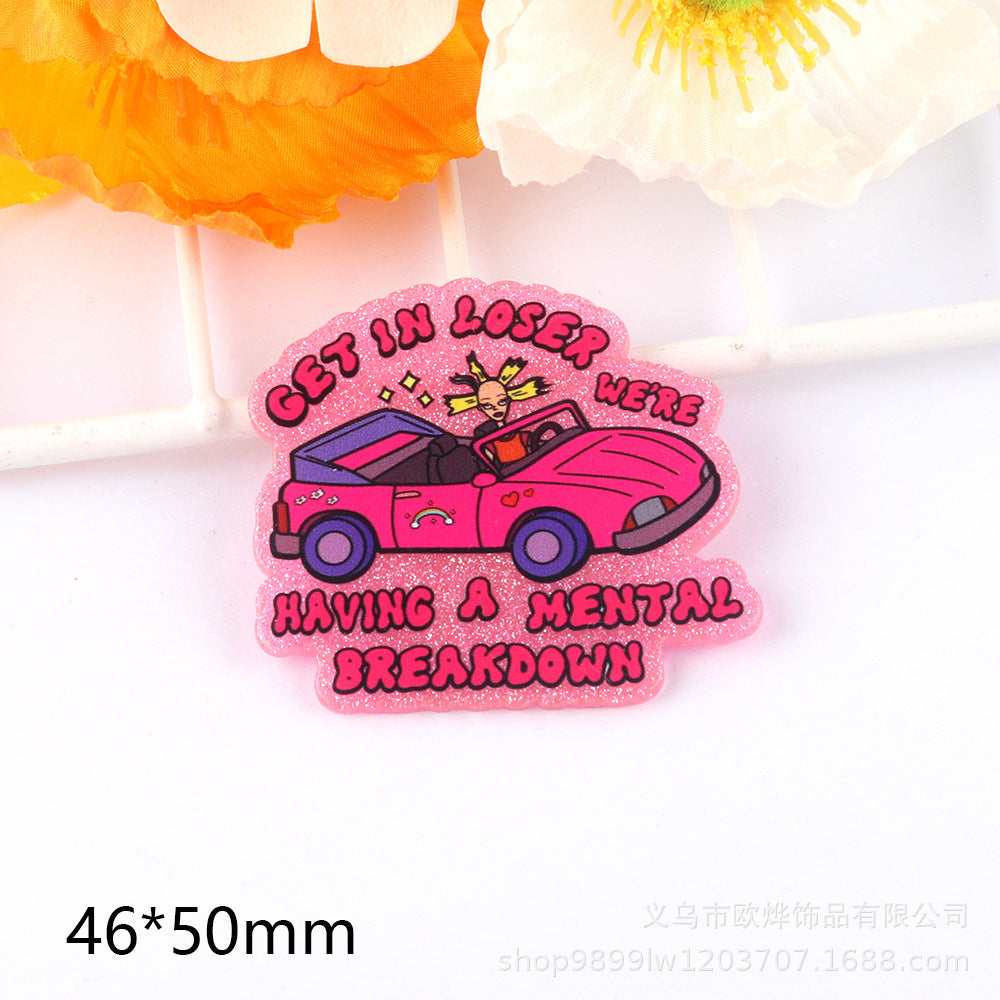 Wholesale 10pcs Cute Cartoon Character Acrylic Flatback Charm