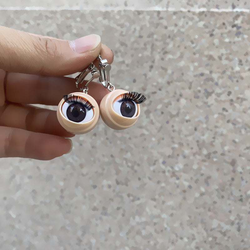 Wholesale Funny Simulated Eyes Eyelashes Eyeball Earrings