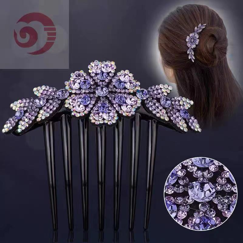 Wholesale Diamond Flower Hairpin Comb Hair Ponytail Clip