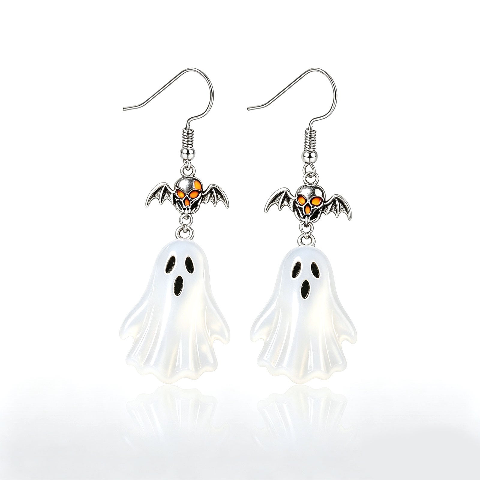 Wholesale Retro Gothic Horror Style  Earrings With Bat Skeleton  Ghost Design Zinc Alloy Enamel Jewelry Accessory For Boutique Resale