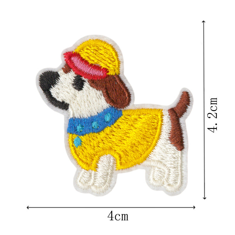 Wholesale 9 Piece Cartoon Dog Embroidery Patch Set DIY Craft Supply With Heat Melt Glue For Clothing Bags Towels Party Favors