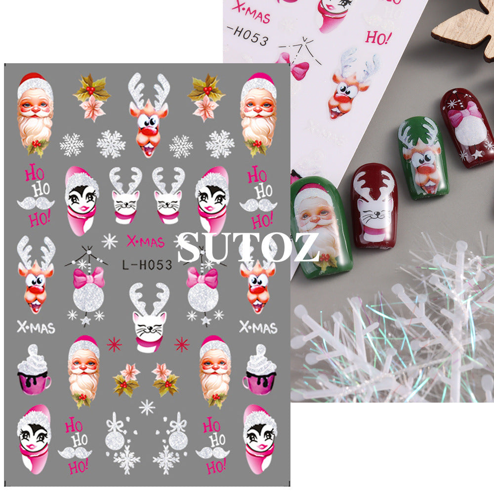 Wholesale 3pcs/pack Cartoon 3D Christmas nail art stickers