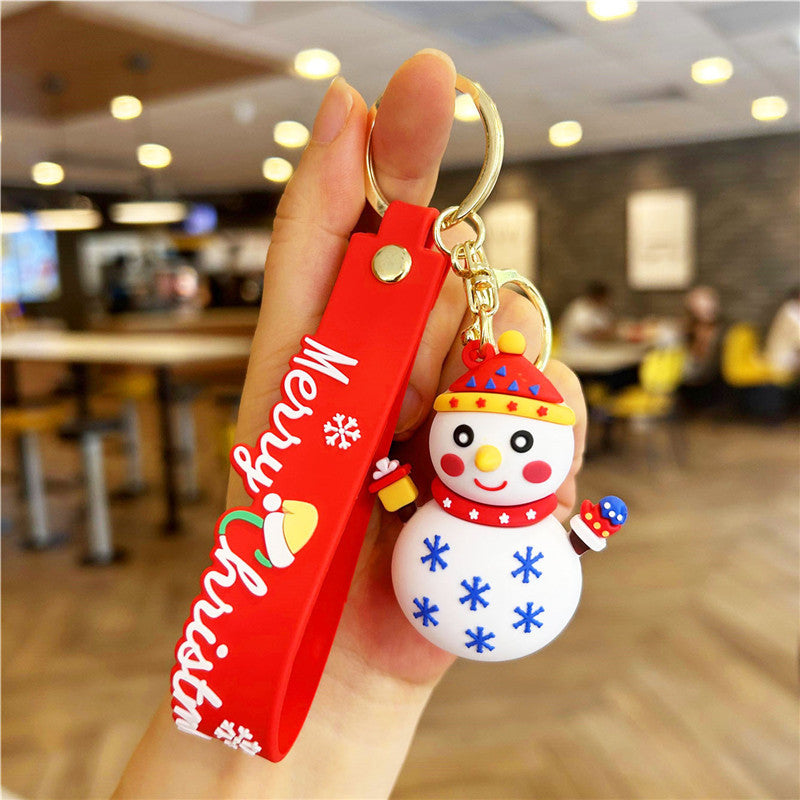 Goma suave al por mayor New Christmas Santa Claus Keychain