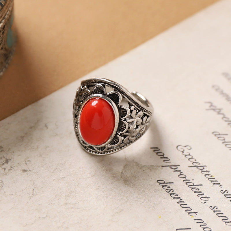 Wholesale Vintage ethnic style carved Bohemian open ring
