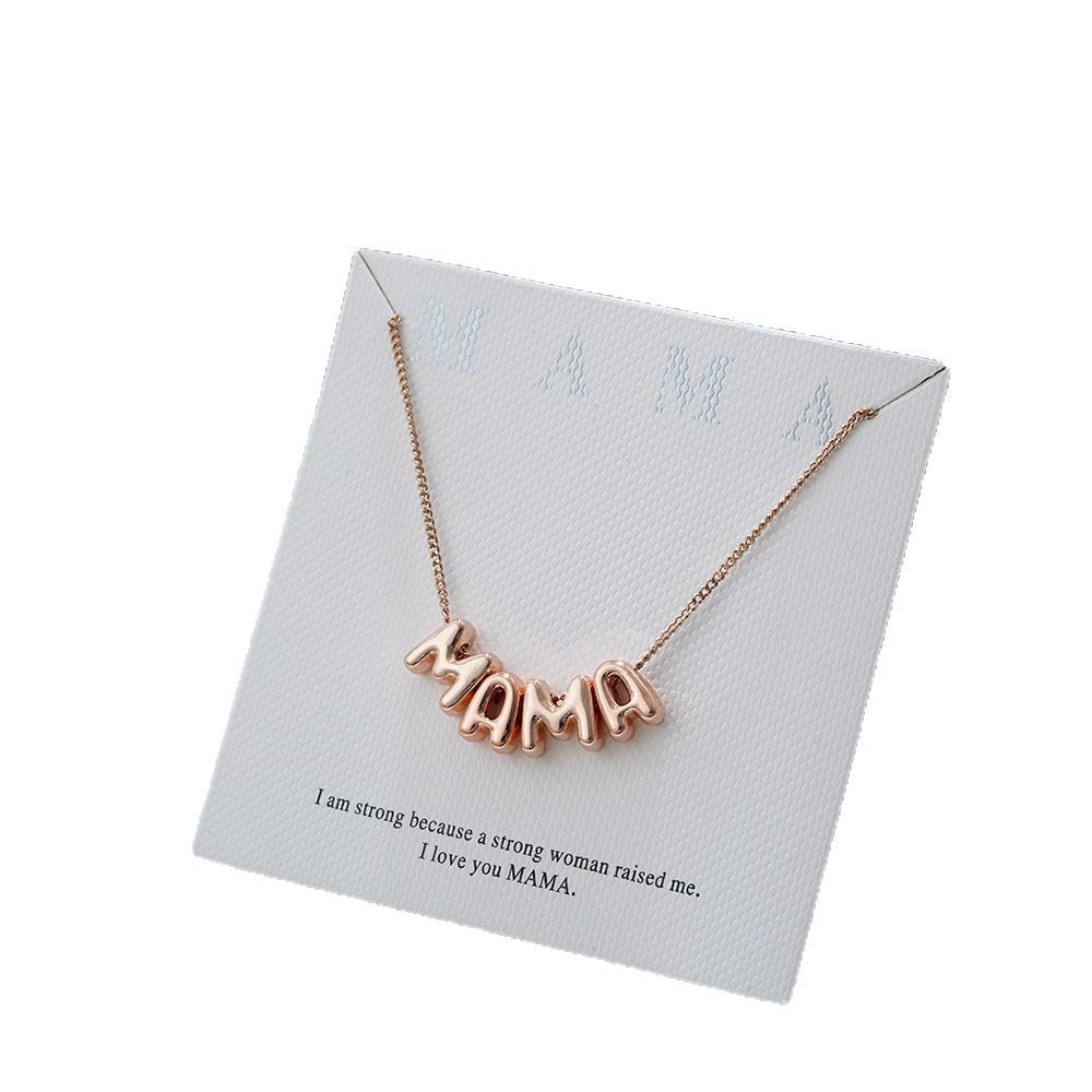 Wholesale Stainless Steel Rose Gold Plated Mother's Day DIY Letter Necklace