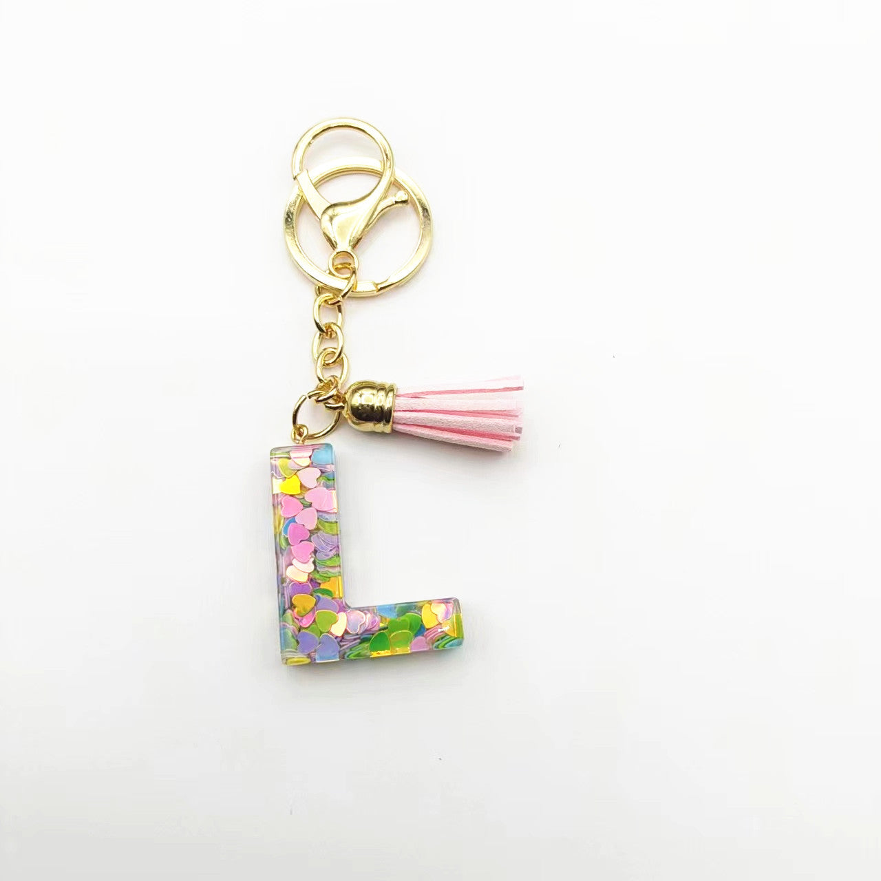 Llavero de letra acrílica de resina de barril de Tassel