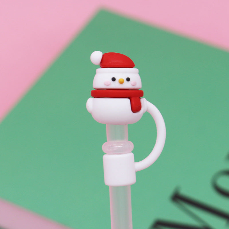 Wholesale Christmas 8MM Silicone Straw Caps