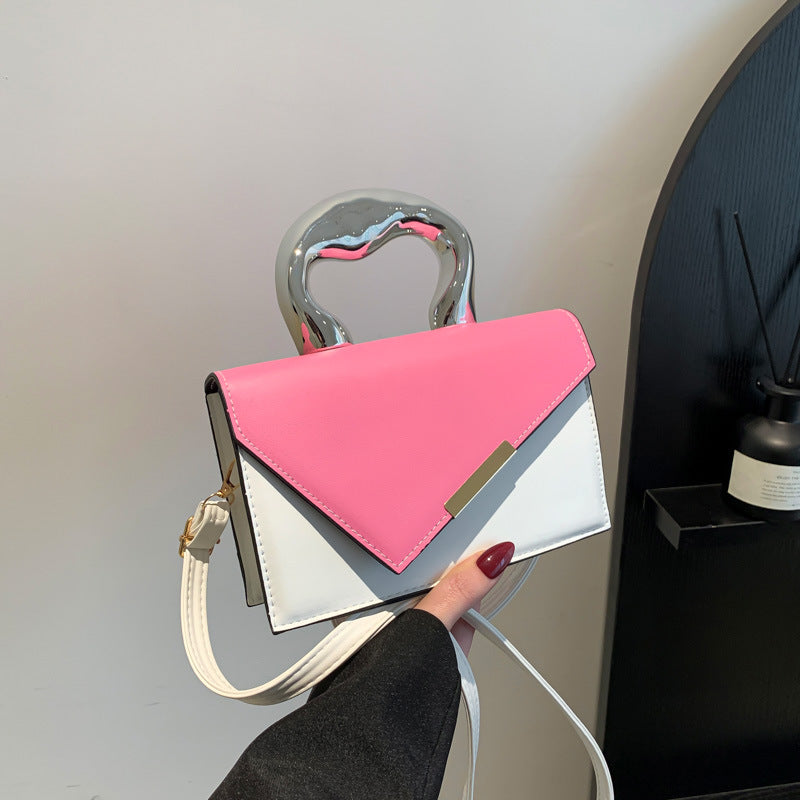 Wholesale Fashion Colorblock Casual Simple Crossbody Metal Shoulder Bag