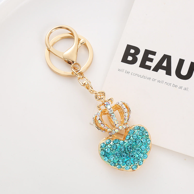 Wholesale Heart Diamond Crown Keychain