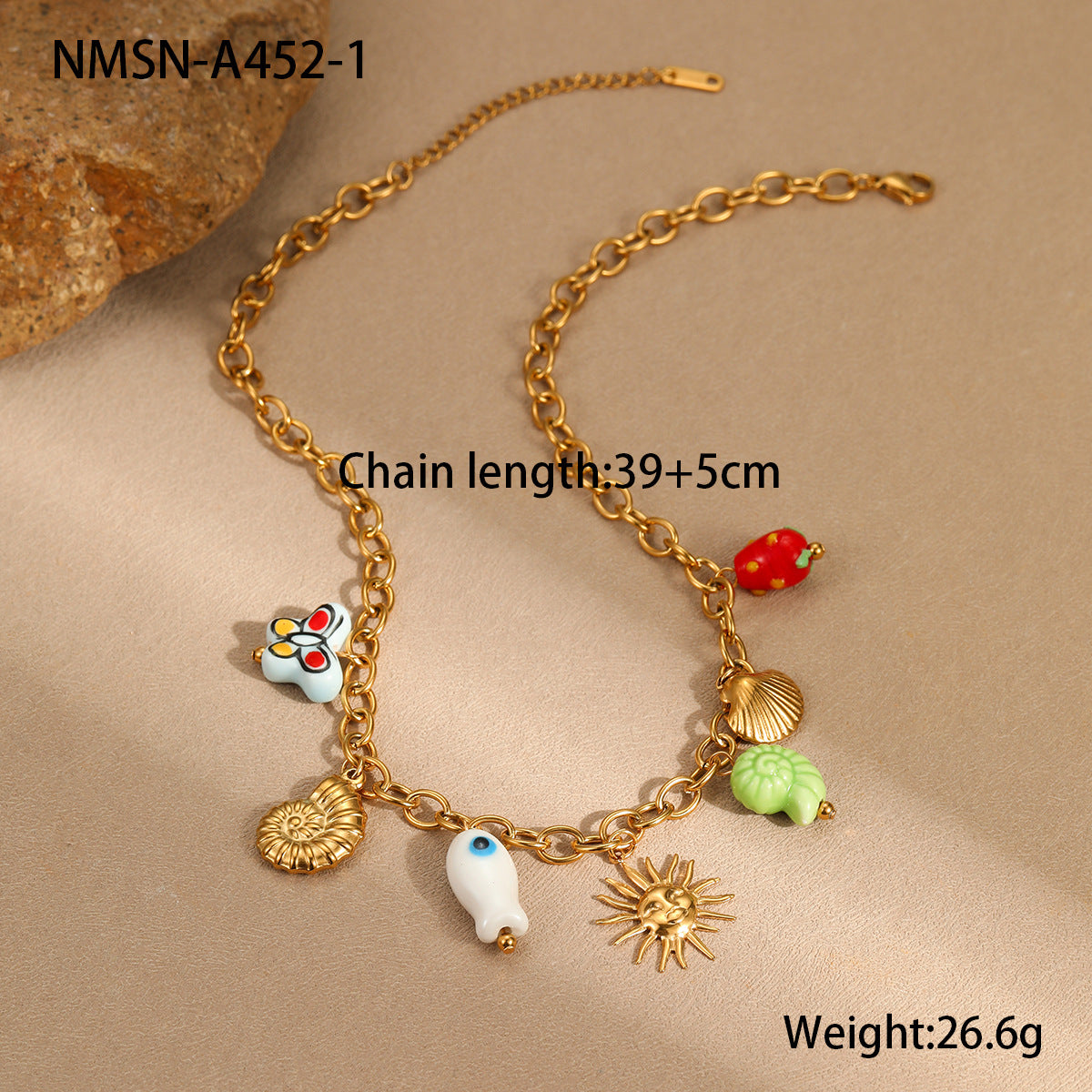 Holiday Style Ceramic Pendant Bracelet Necklace