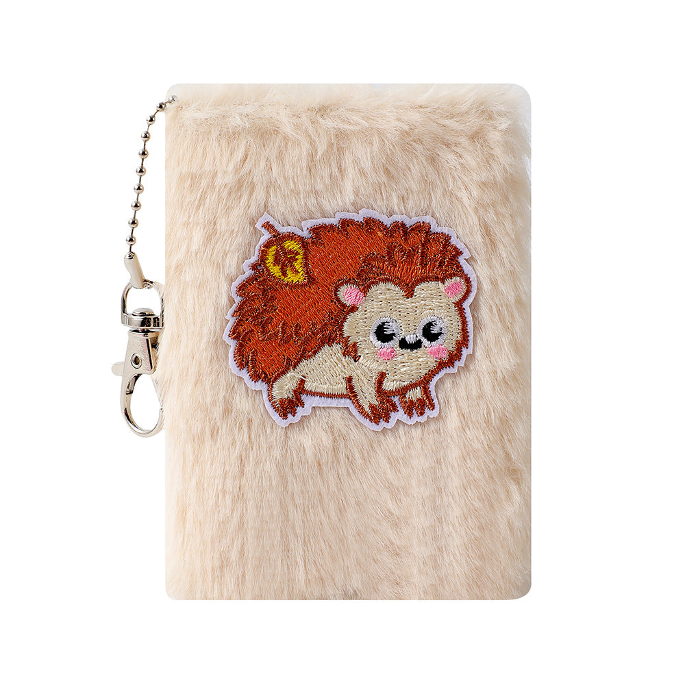 Wholesale Cartoon Embroidered Pocket Mini Plush Notebook