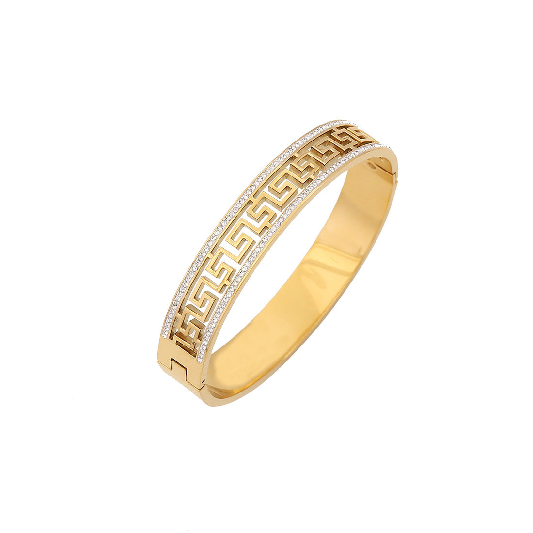 Wholesale full diamond snake bracelet zircon flower stainless steel jewelry