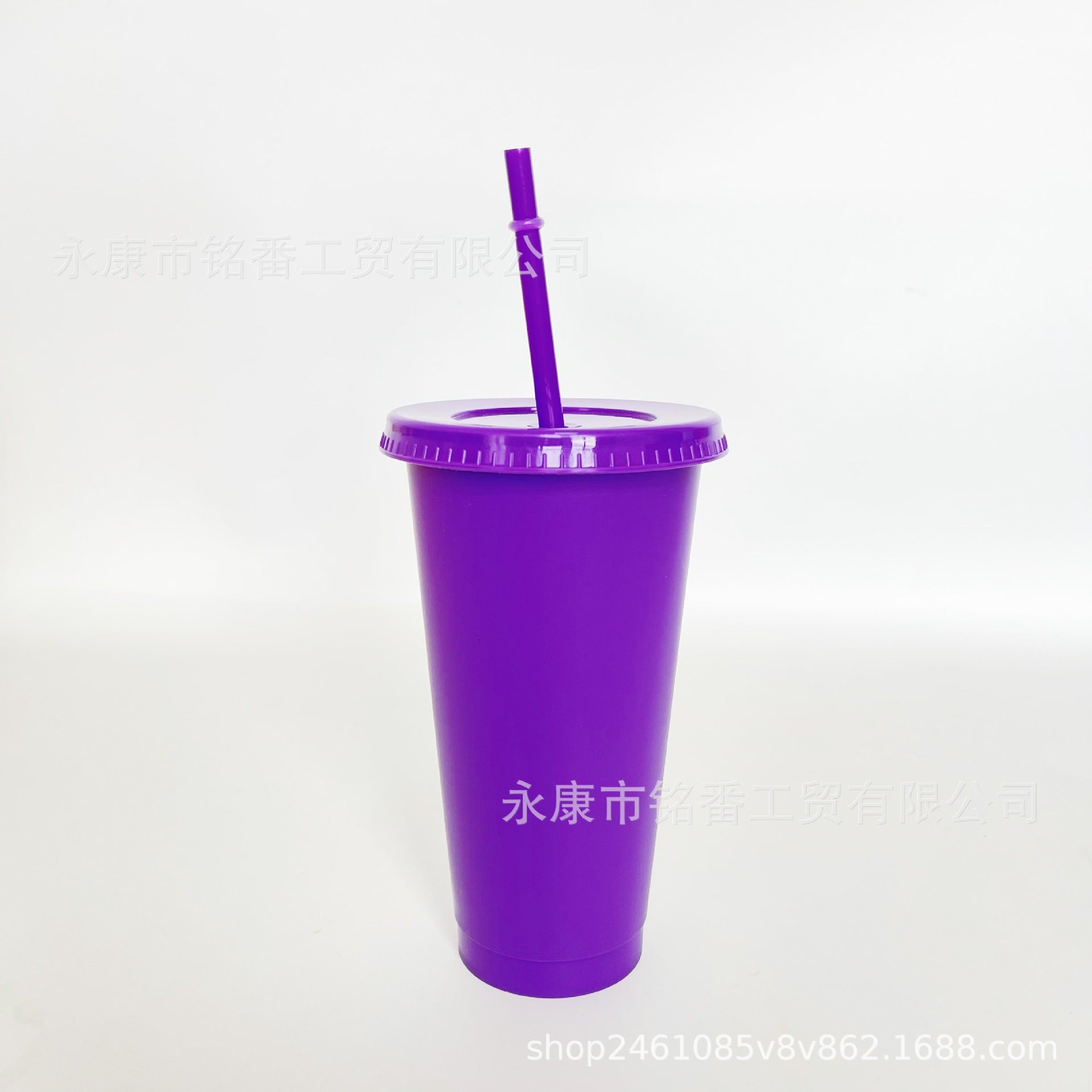 Wholesale 5pcs 24OZ solid color PP plastic large capacity 710ml straw cup