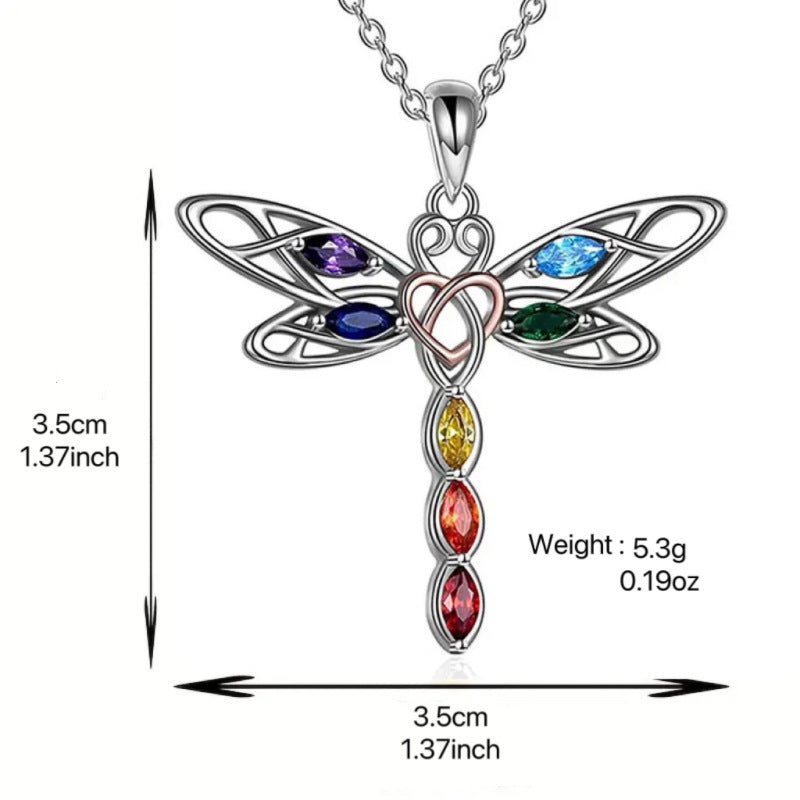 Wholesale creative Dragonfly two-color accessories pendant simple diamond jewelry clavicle chain jewelry