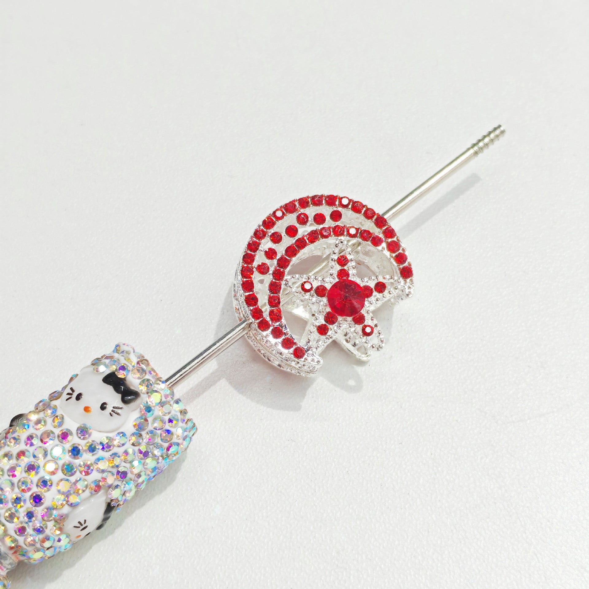 Wholesale 10pcs colored hollow star moon alloy beads