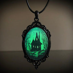 Wholesale Vintage Gothic style bat castle crow cross blood black cat church cemetery vampire vintage necklace
