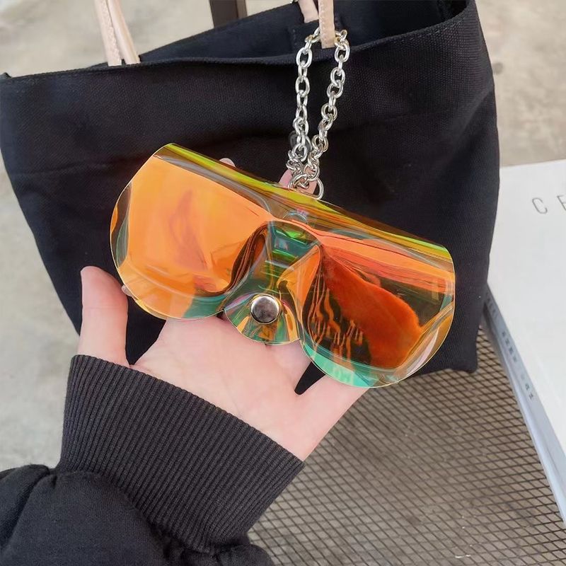 Wholesale Chain Portable Pocket Bag Transparent Waterproof Glasses Case