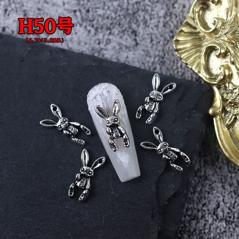 Wholesale Ancient Silver Alloy Angel Skull Nail Art Charms For  Dark Retro Style