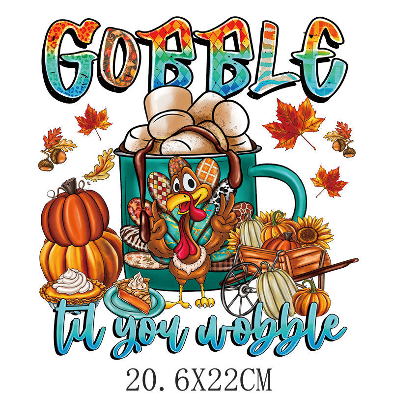 Wholesale Colorful Thanksgiving Heat Transfers   UV DTF Ready to Press Transfers Wraps