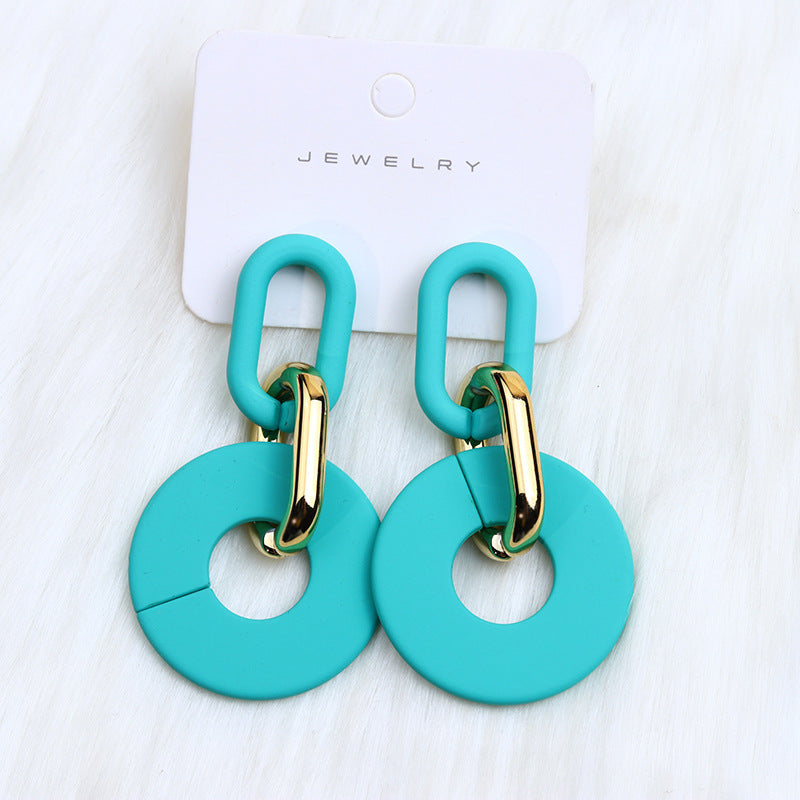 Wholesale Round Hollow Spray Painted Acrylic Earrings
