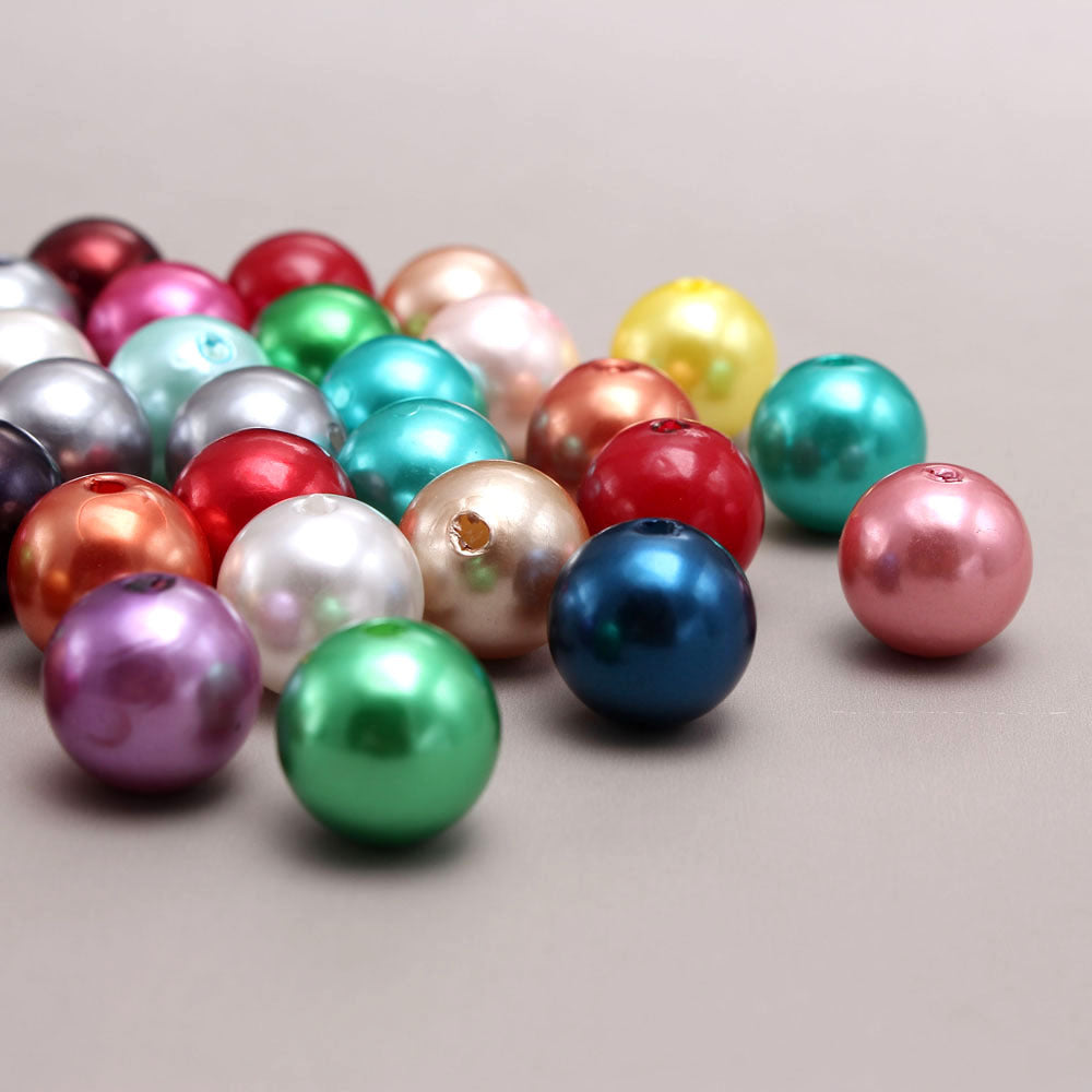 Wholesale Random Color Mixing 6-30MM Metal Acrylic Imitation Pearl Beads