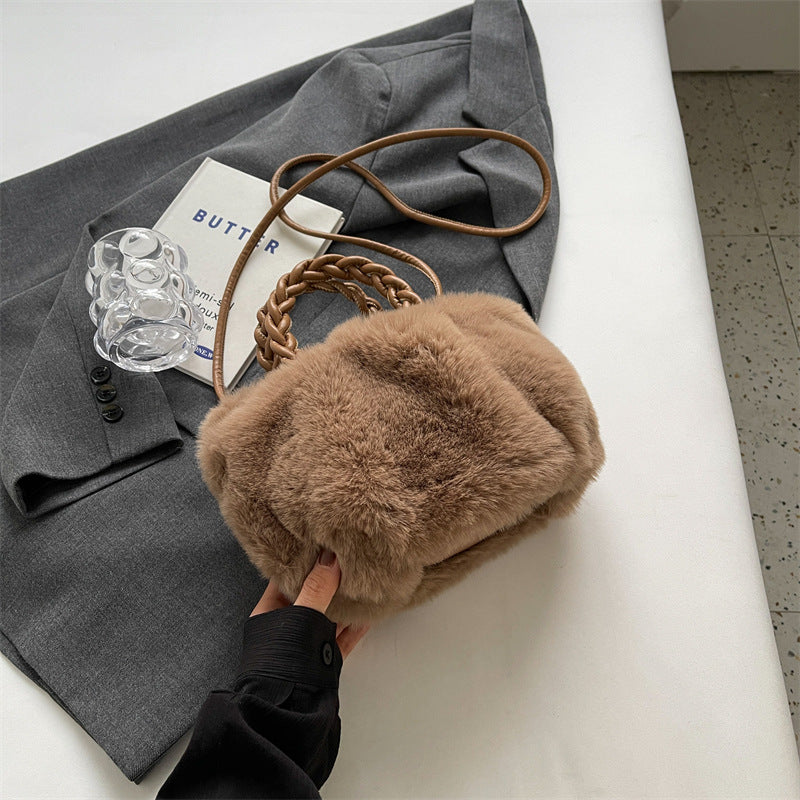 Wholesale Plush Bag Shoulder Crossbody Bag Handheld Plush Tote Bag