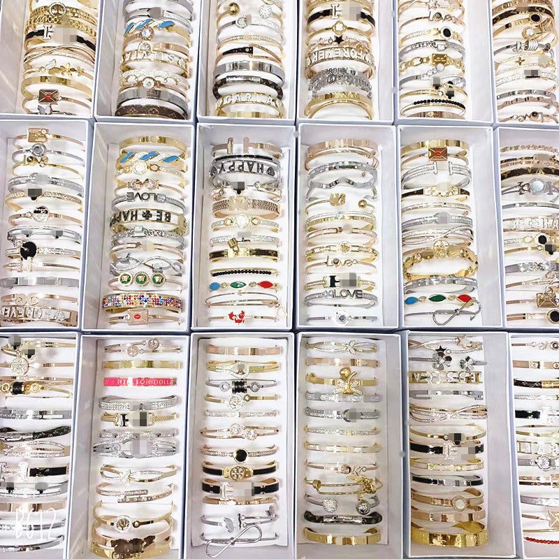 Wholesale12PCS/Pack Fashion Trend Titanium Steel Bracelet