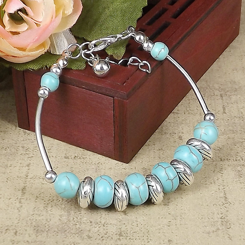Wholesale Nepalese Retro Ethnic Style Turquoise Alloy Bracelet