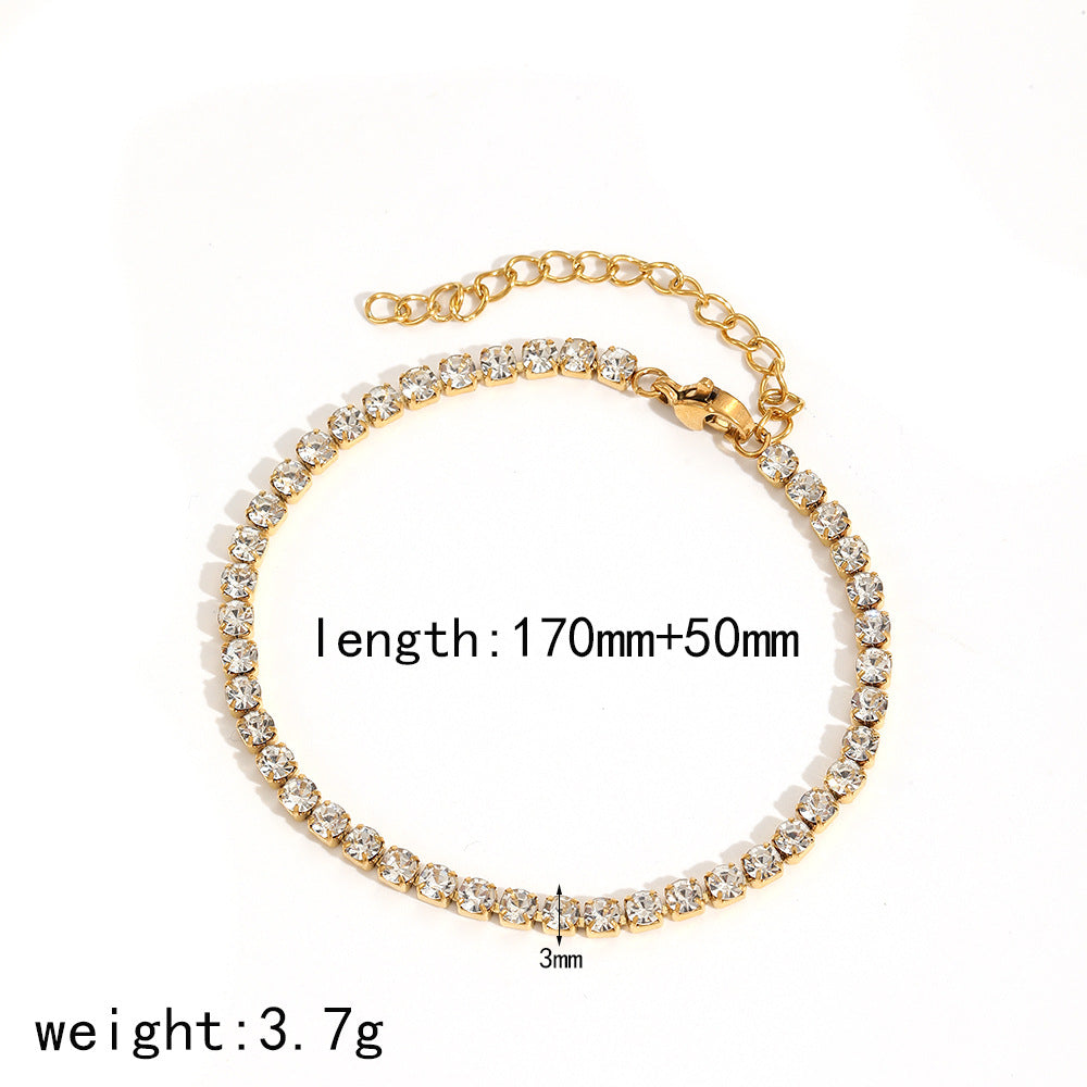 Wholesale Gold multi heart diamond studded stainless steel bracelet