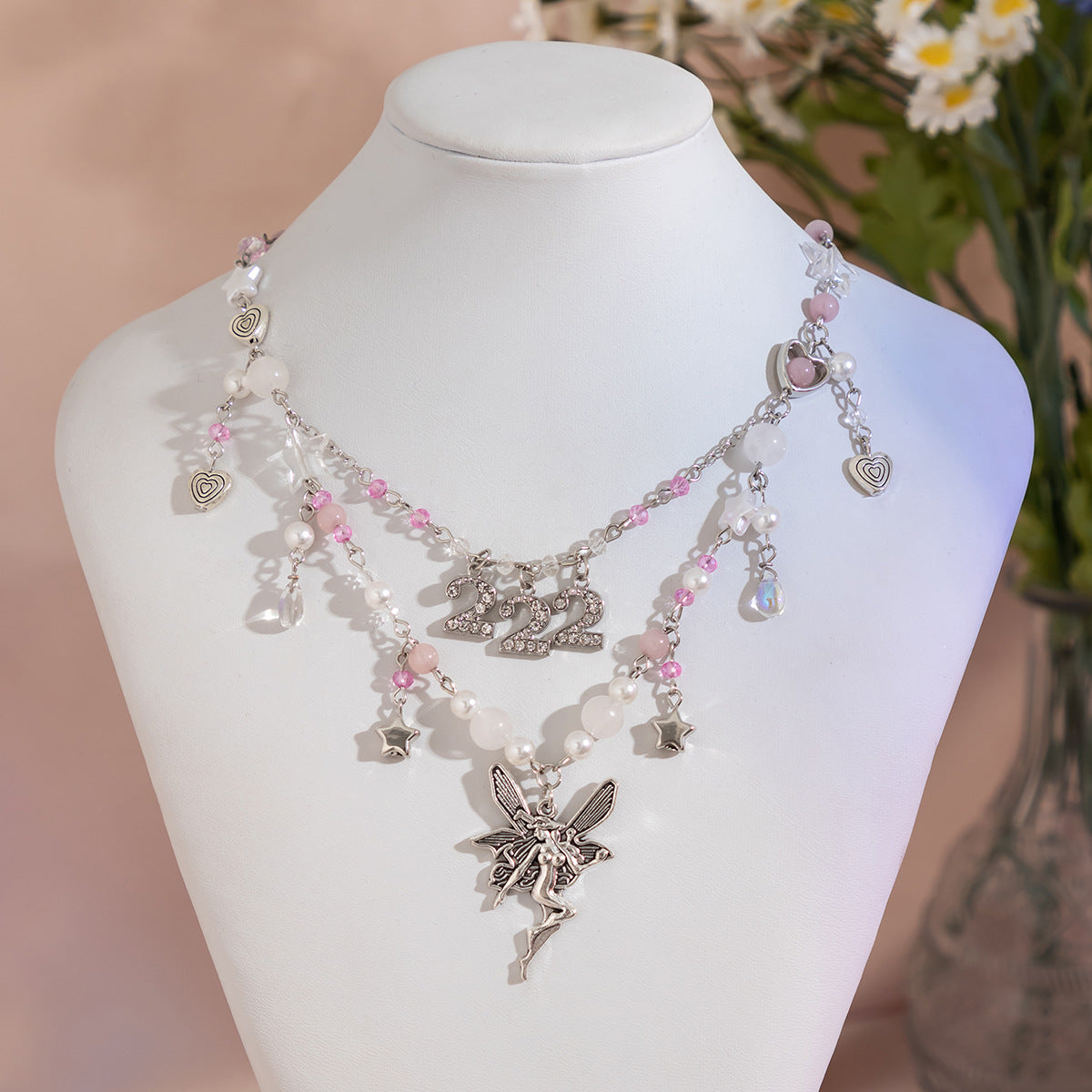 Wholesale Sweet Design Feeling Pearl Sweet Cool Y2K Butterfly Alloy Necklace