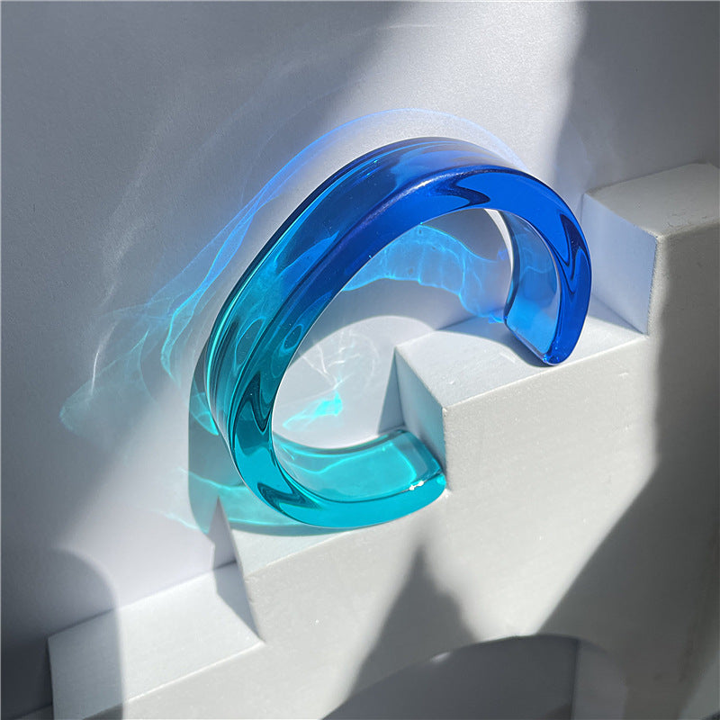 Wholesale Color Acrylic Simple Geometric Transparent Resin Bracelet