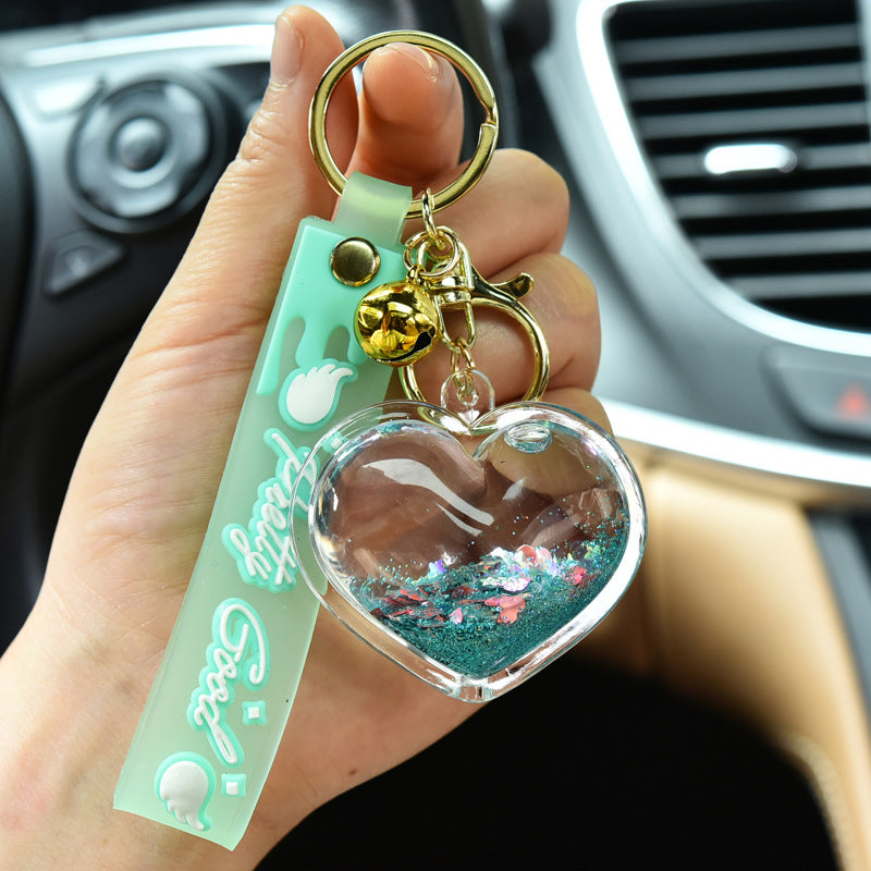 Wholesale Quicksand Love Acrylic Keychain