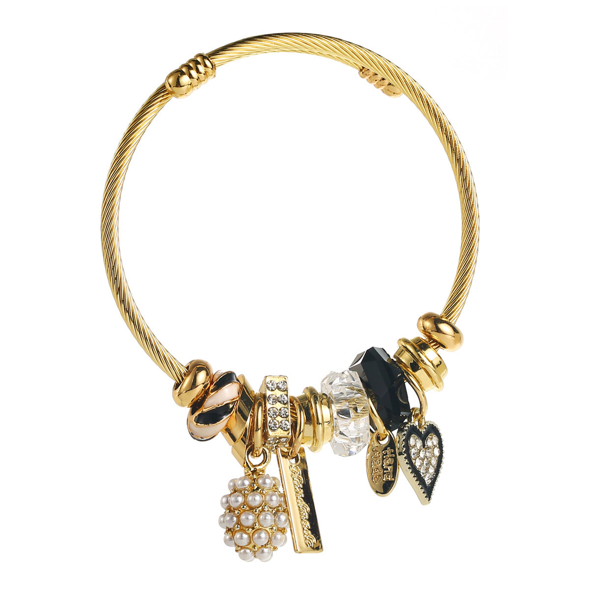 Wholesale Stainless Steel Love Pendant Adjustable Braceletv