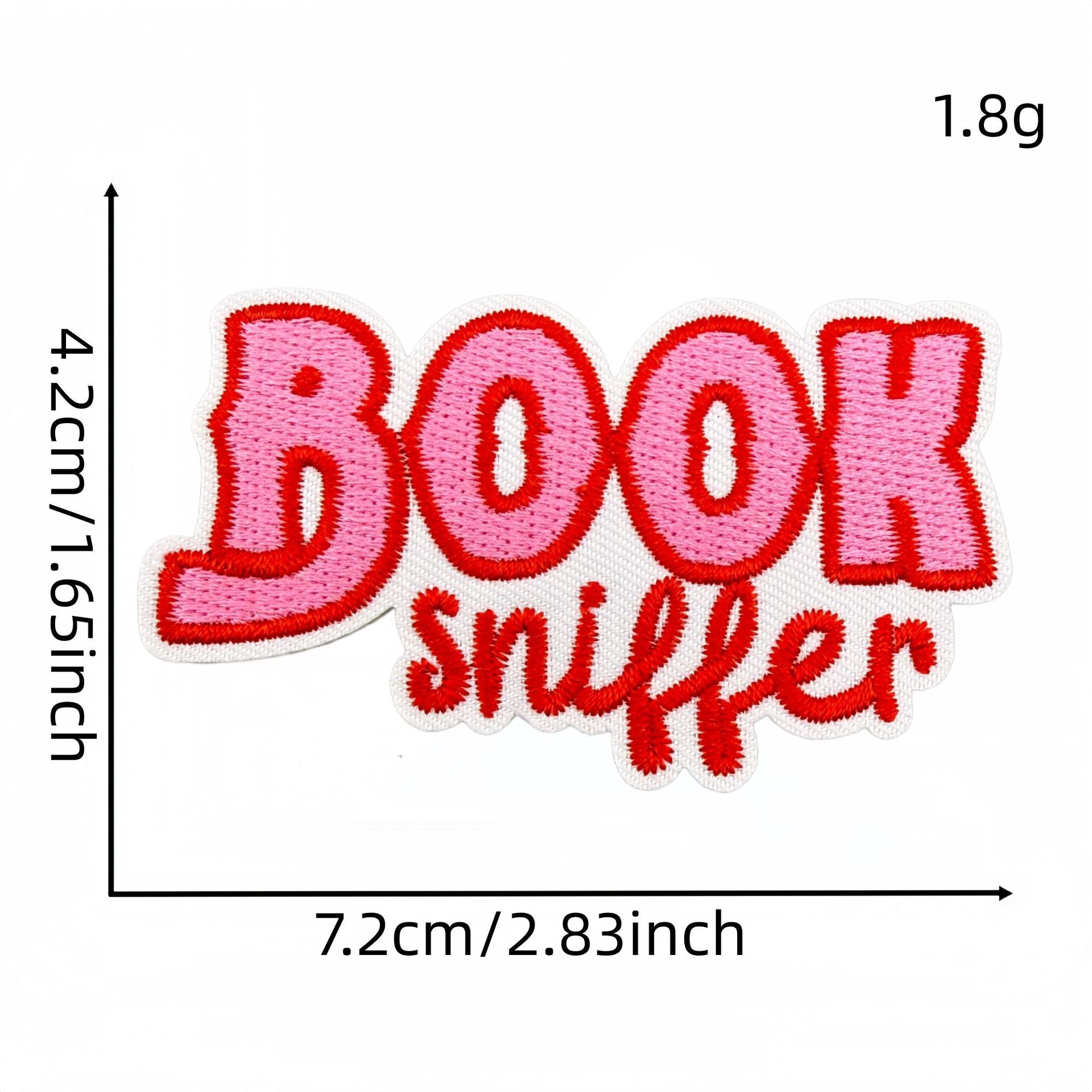 Wholesale Stylish Pink Reading Themed Iron On Embroidered Patches 23 Pack Decorative Accent For Bags Clothes