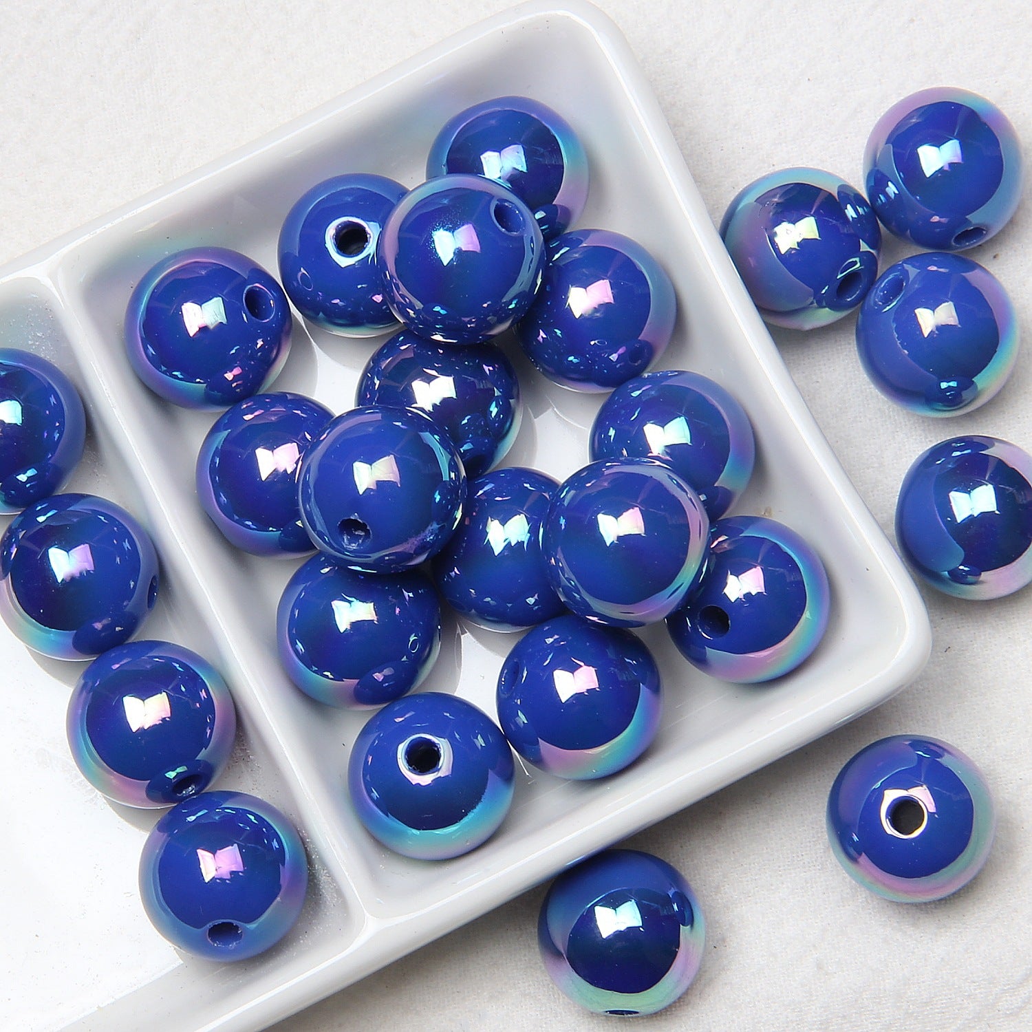 Wholesale 20pcs acrylic plated color beaded hand-painted beads ovules diy