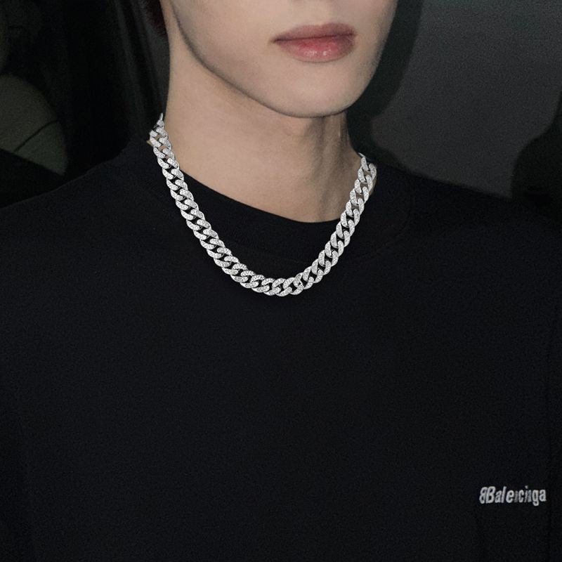 Wholesale Full Diamond 13mm Cuban Hip Hop Men's Necklace