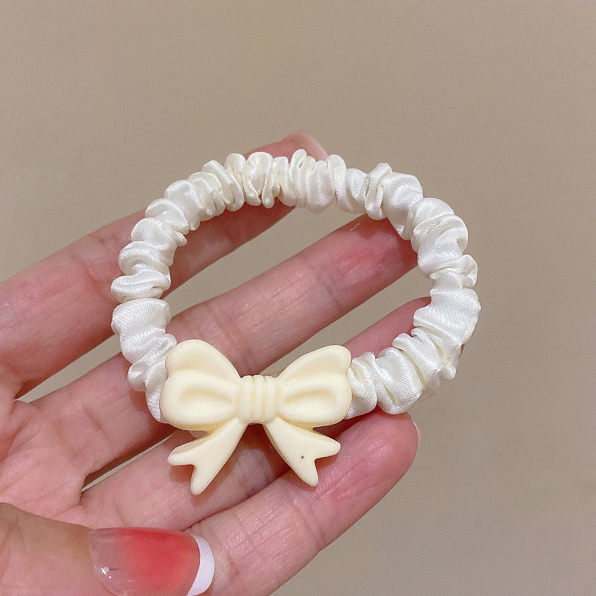 Wholesale Cheese Cheese Bow Fabric Intestine Hair Tie