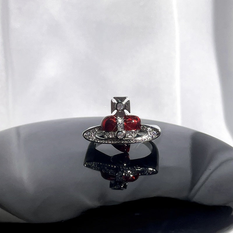 Wholesale Red enamel sweet cool punk cold style ring