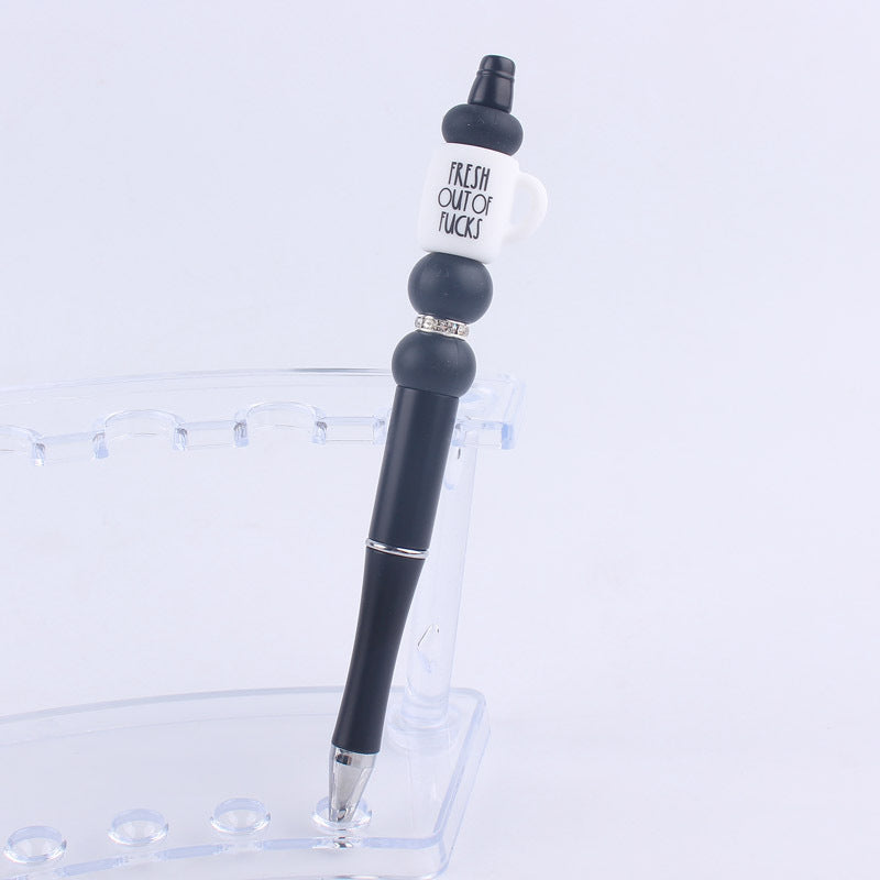 Wholesale Handmade Bead Pen Cartoon Cup Silicone Ballpoint Pen