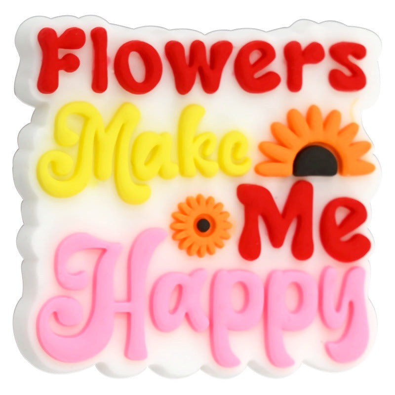 Wholesale Random 10pcs cartoon PVC soft thick patch perforated DIY beads Focal Beads