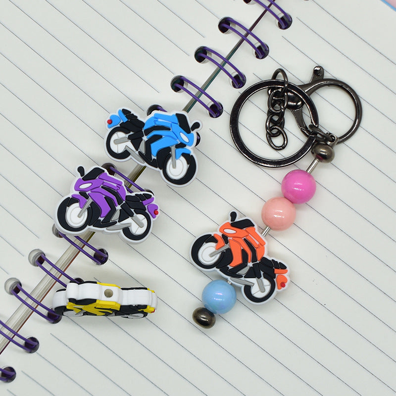 Wholesale Random 100pcs Motorcycle Beads PVC Soft Rubber Beads Focal Beads