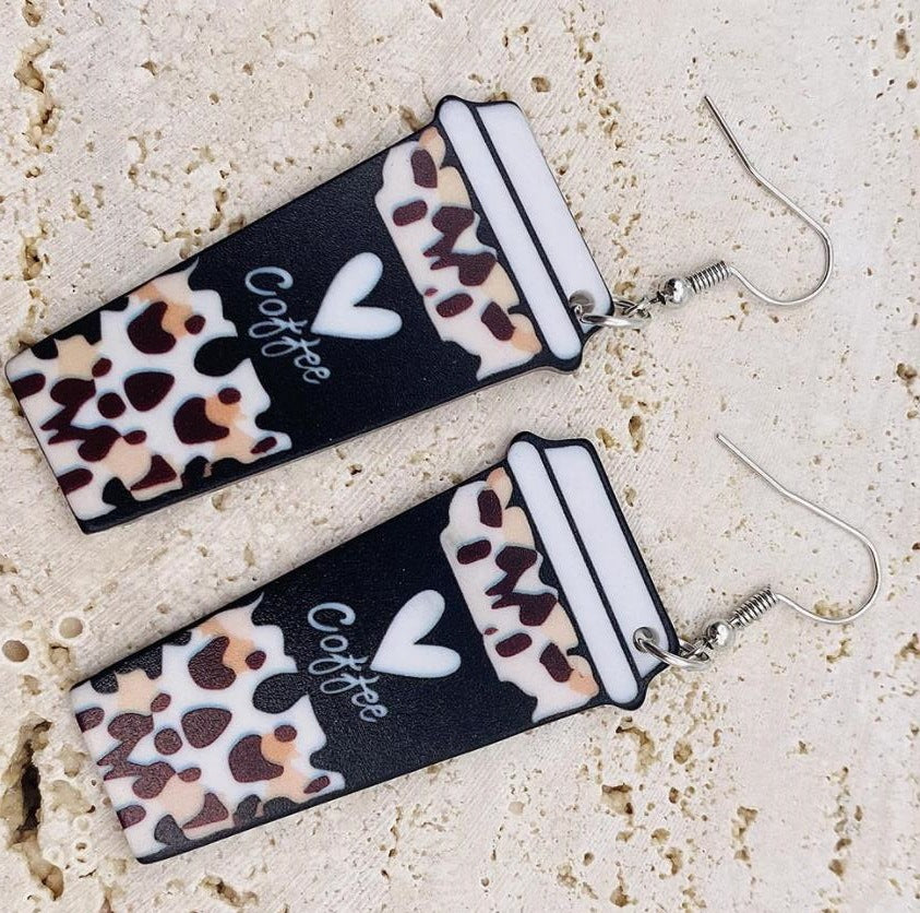 Pendientes de corazón de leopardo de San Valentín al por mayor