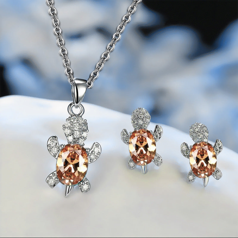 Wholesale Niche Turtle Versatile High-end Necklace Jewelry Set