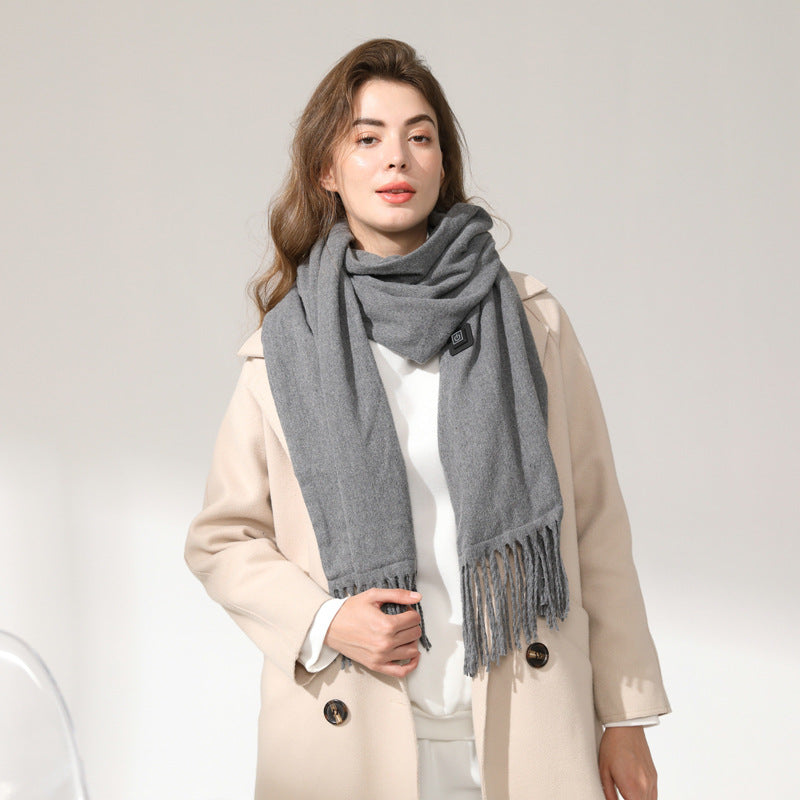 Wholesale Imitation Cashmere Heating Solid Color Smart Electric Heating Scarf